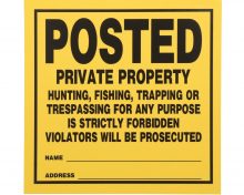 Posted Private Property Plastic Sign